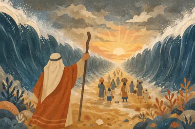 Moses Parting the Red Sea at Dawn