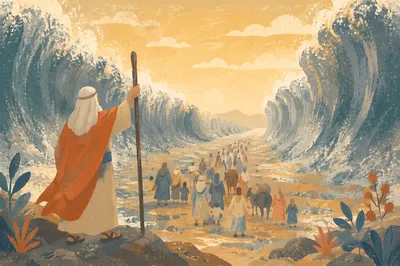 Moses Parting the Red Sea at Dawn