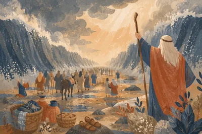 Moses Leading Israel Through the Red Sea