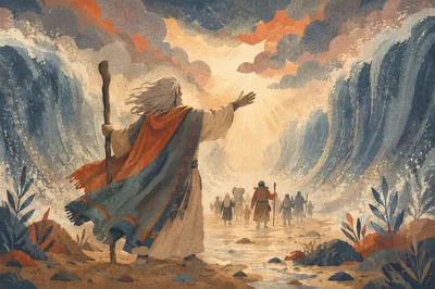 Moses Commanding the Parted Red Sea