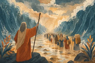 Moses Parting the Red Sea at Dawn