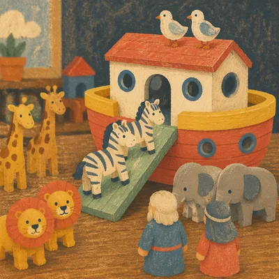 Noah’s Ark Toy Animals Boarding Two by Two