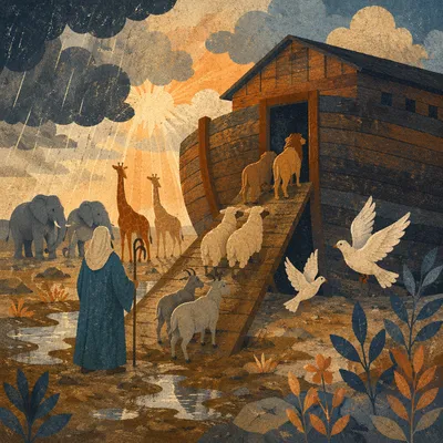 Noah’s Ark Animals Boarding Two by Two