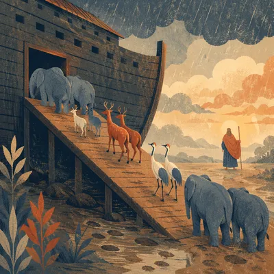 Noah's Ark Animals Boarding Two by Two