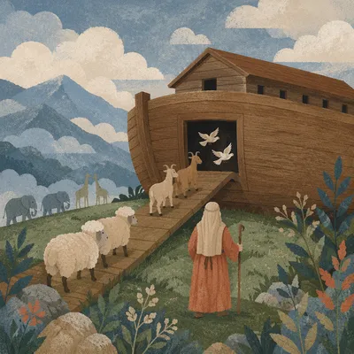 Noah’s Ark Animals Boarding Two by Two