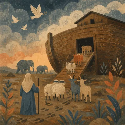 Noah’s Ark Animals Boarding at Dawn