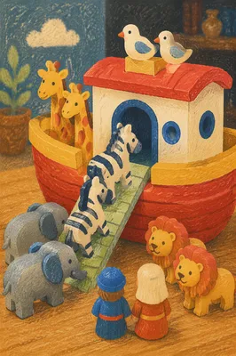 Noah's Ark Toy Animals Boarding Two by Two