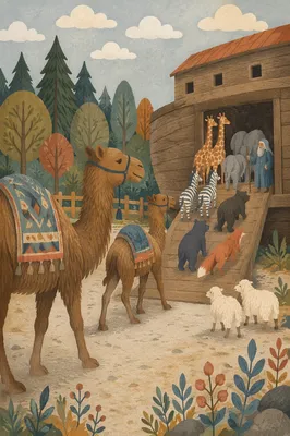 Noah’s Ark Animals Boarding Two by Two