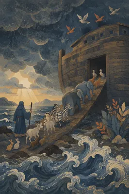 Noah's Ark Animals Boarding Two by Two