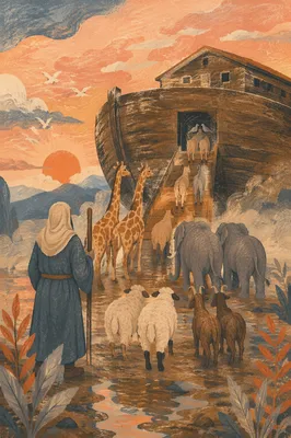 Noah’s Ark Animals Boarding at Dawn