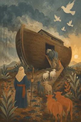 Noah’s Ark Animals Boarding at Dawn