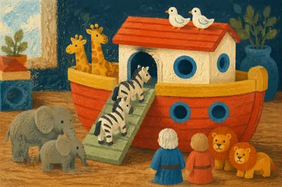 Noah’s Ark Toy Animals Boarding Two by Two