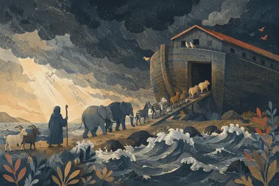 Noah’s Ark Animals Boarding Two by Two