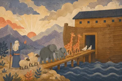 Noah's Ark Animals Boarding Two by Two
