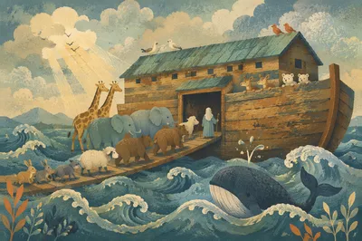 Noah's Ark Animals Boarding Two by Two