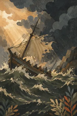 Paul Shipwreck Near Malta in Storm
