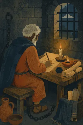 Paul Writing Letter by Candlelight
