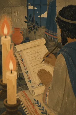 Paul Writing a Prison Letter by Candlelight