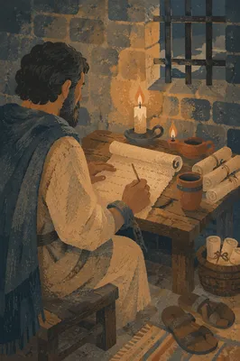 Paul Writing a Letter by Candlelight