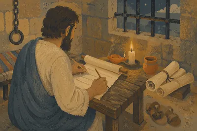 Paul Writing in Prison by Candlelight