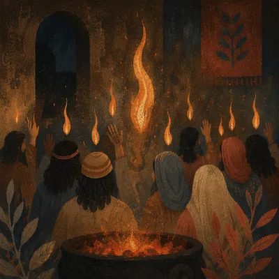 Pentecost Fire in the Upper Room