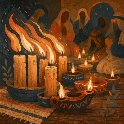 Pentecost Fire in the Upper Room