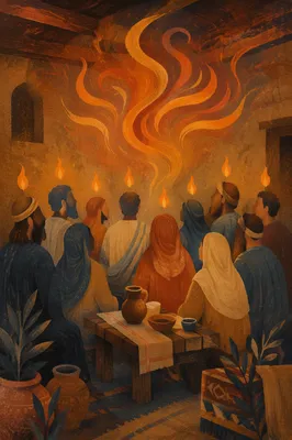 Pentecost Fire in the Upper Room