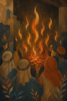 Pentecost Fire in the Upper Room
