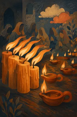 Pentecost Fire Tongues in the Upper Room