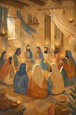 Pentecost Fire in the Upper Room