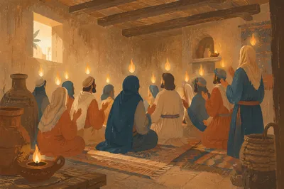 Pentecost Fire in the Upper Room