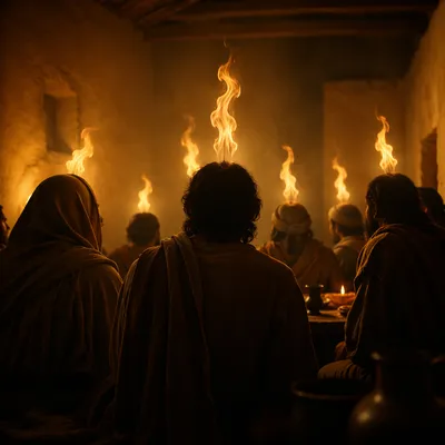 Pentecost Fire in the Upper Room