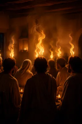 Pentecost Fire in the Upper Room