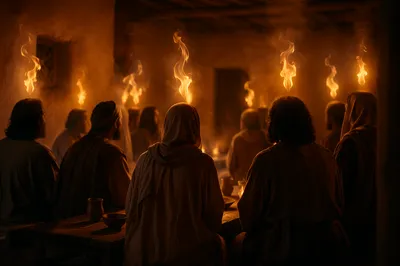 Pentecost Fire in the Upper Room