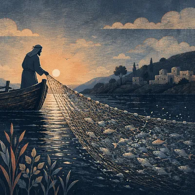 Peter and the Miraculous Catch at Dawn