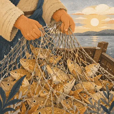 Peter's Miraculous Catch at Dawn