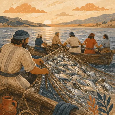 Miraculous Catch at Dawn on the Lake