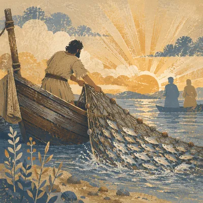 Peter’s Miraculous Catch at Dawn