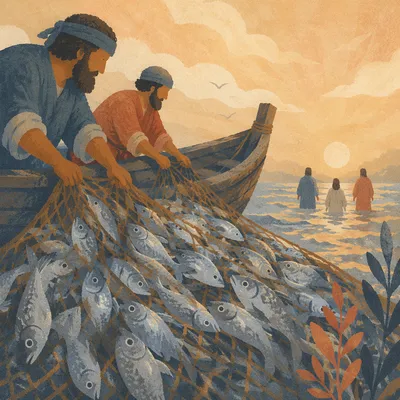 Peter's Miraculous Catch at Dawn