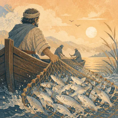 Peter’s Miraculous Catch at Dawn