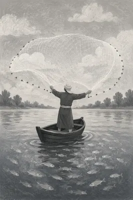 Peter Casting Net at Miraculous Catch