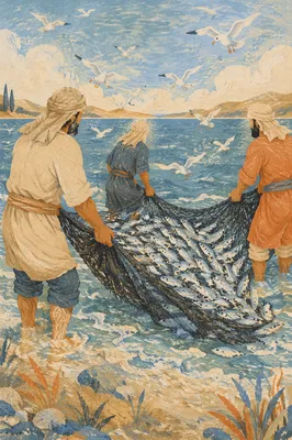 Peter’s Miraculous Catch by Galilee Shore