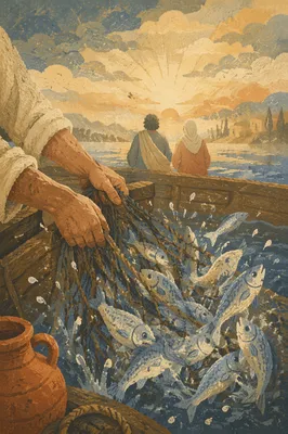 Miraculous Catch of Fish at Dawn