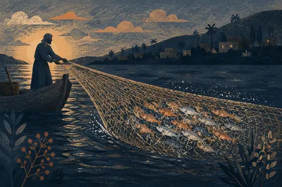 Peter Pulling the Miraculous Fishing Net