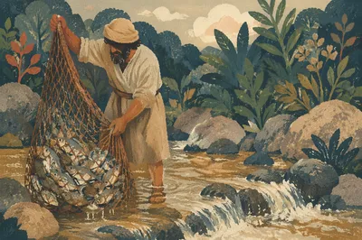 Peter Lifting the Miraculous Fishing Net