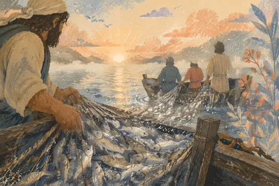 Peter’s Miraculous Catch at Dawn