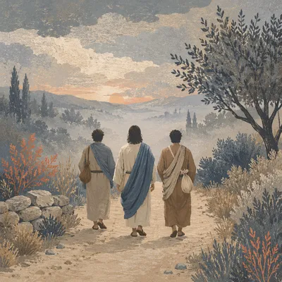 Road to Emmaus in Morning Mist