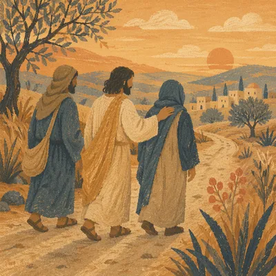 Road to Emmaus at Golden Dusk