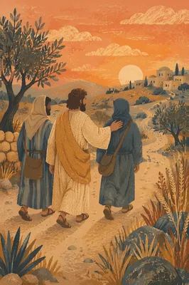 Road to Emmaus at Golden Dusk
