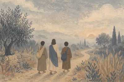 Road to Emmaus in Morning Mist